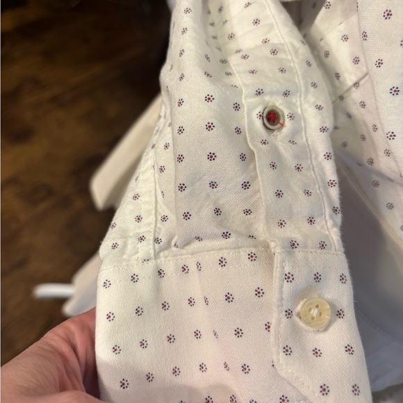 Zara Man Navy Red White Slim Fit‎ Button Down Shirt Size Medium - Picture 7 of 10